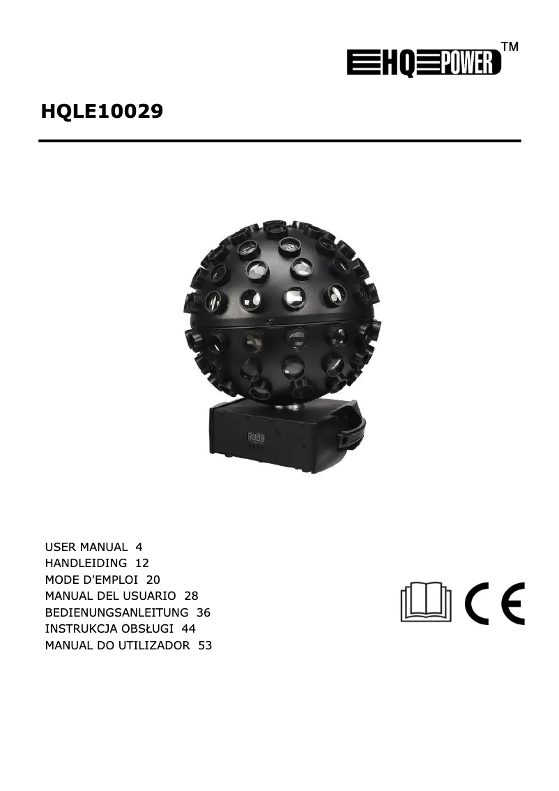 Page n°1 - Manuel utilisateur HQ Power HQLE10029