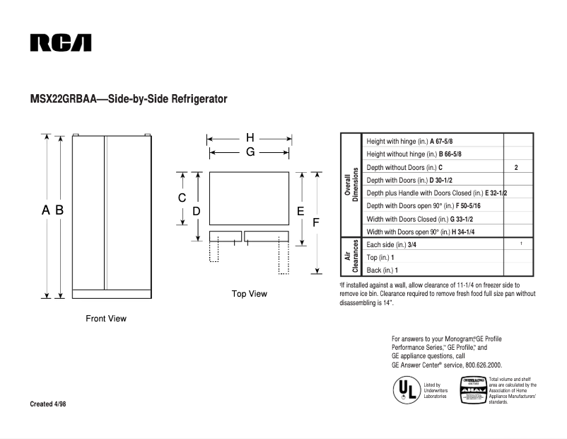 Image de la première page du manuel de l'appareil MSX22GRBAA