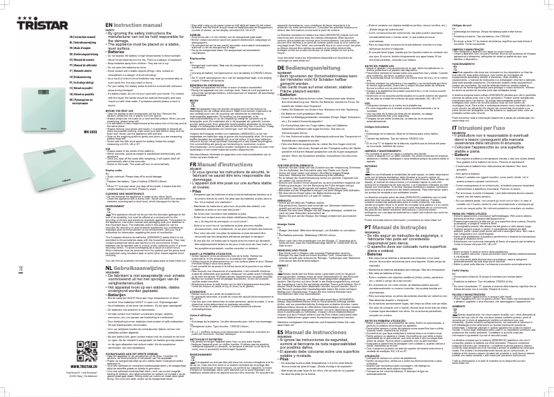 Image de la première page du manuel de l'appareil WG-2433
