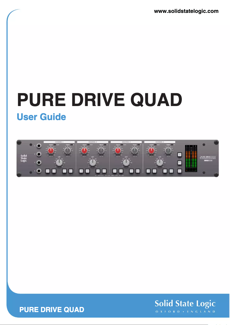 Page n°1 - Manuel utilisateur Solid State Logic PURE DRIVE QUAD