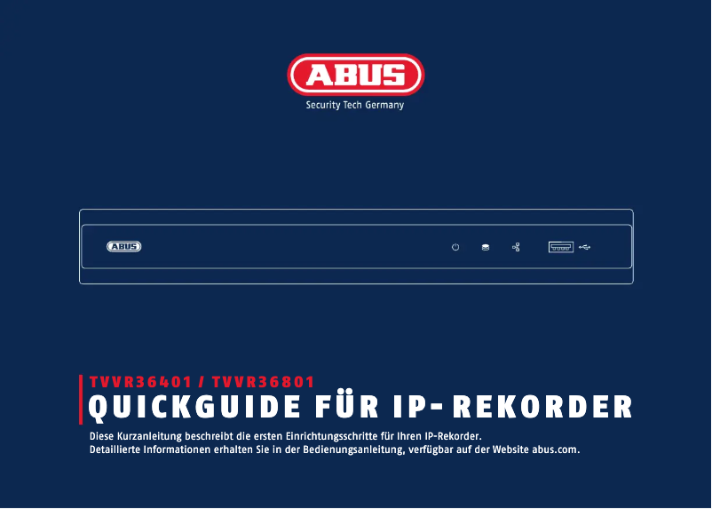 Page 1 de la notice Manuel utilisateur Abus TVVR36801