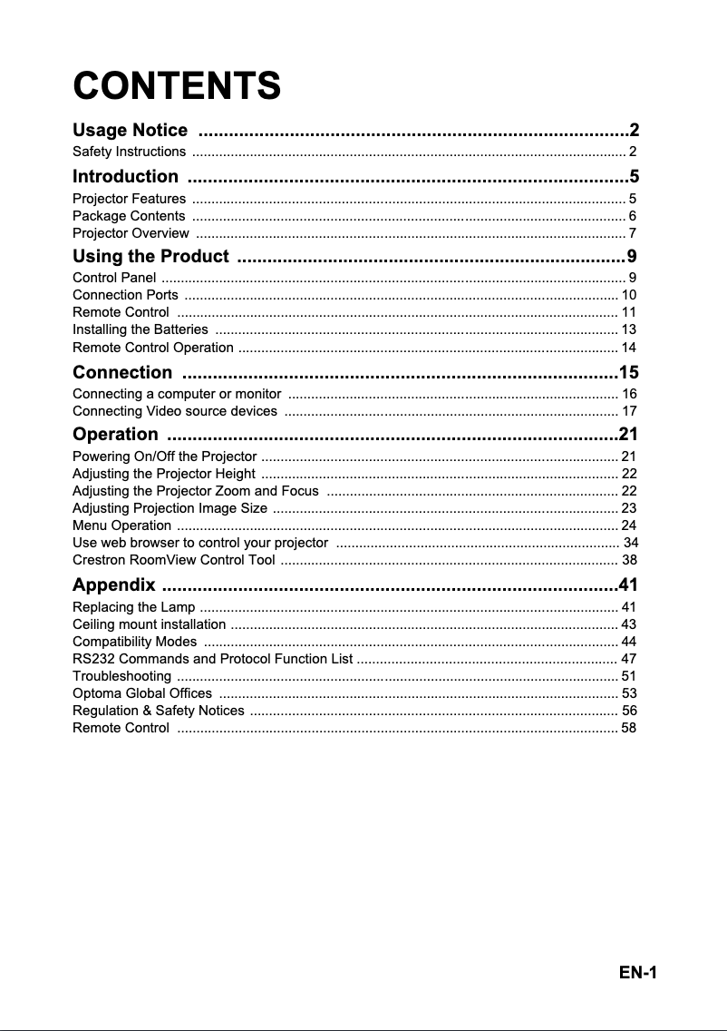 Page 1 de la notice Manuel utilisateur Optoma TW631