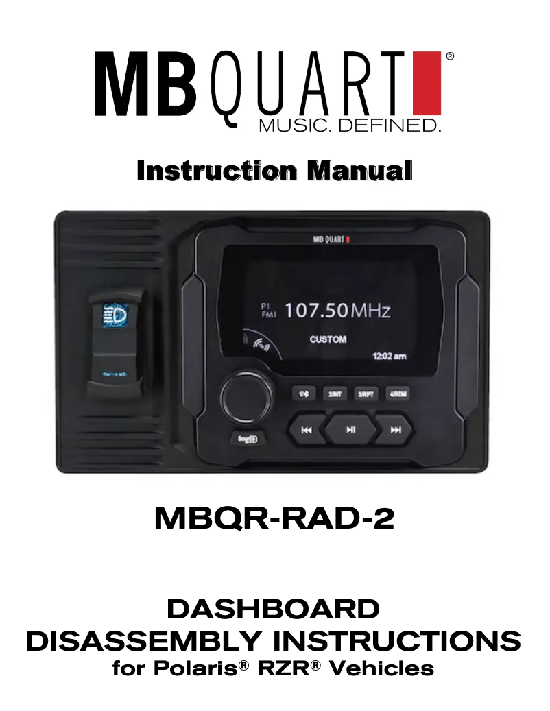 Page n°1 - Manuel utilisateur MB Quart MBQR-RAD-2