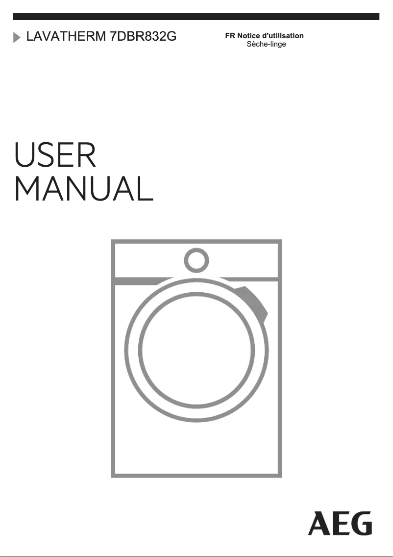 Page 1 de la notice Manuel utilisateur AEG T7DBR832G
