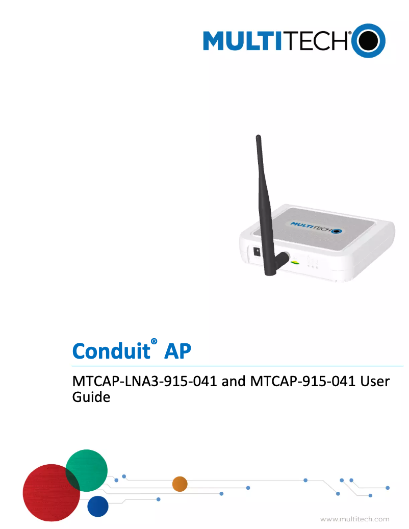 Page 1 de la notice Manuel utilisateur Multitech Conduit MTCAP-915-041A