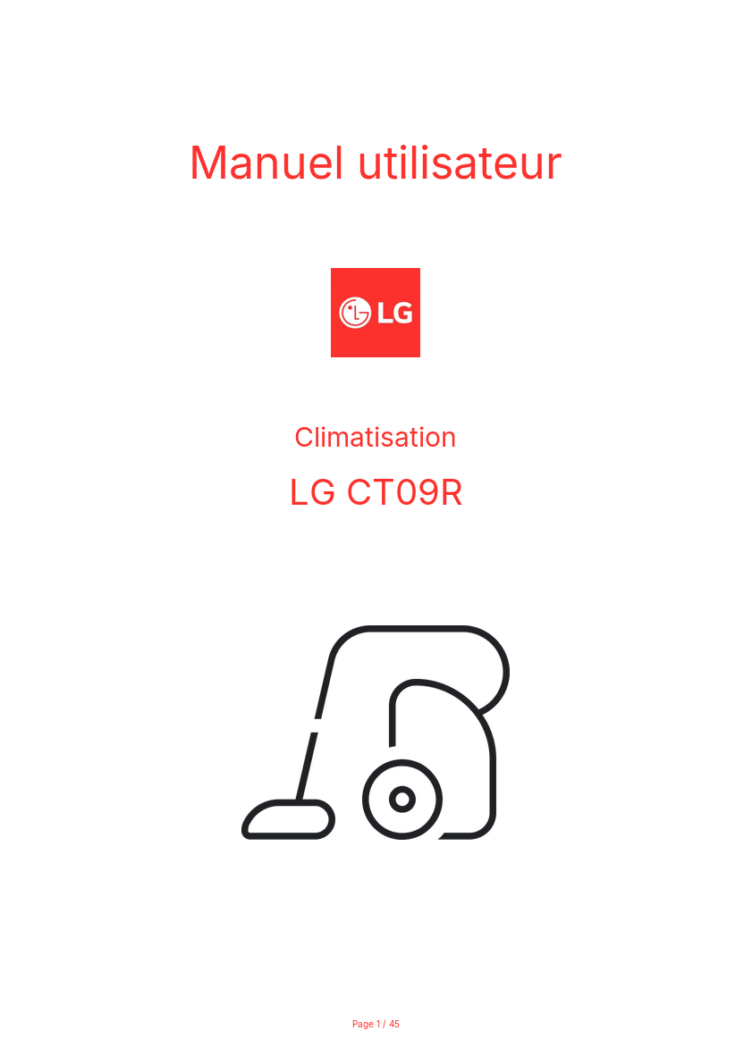 Page n°1 - Manuel utilisateur LG CT09R