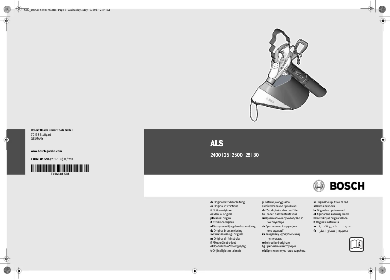 Page 1 de la notice Manuel utilisateur Bosch ALS 2500