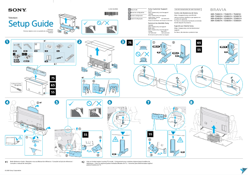 Page n°1 - Guide d'installation Sony Bravia XBR-55X800H