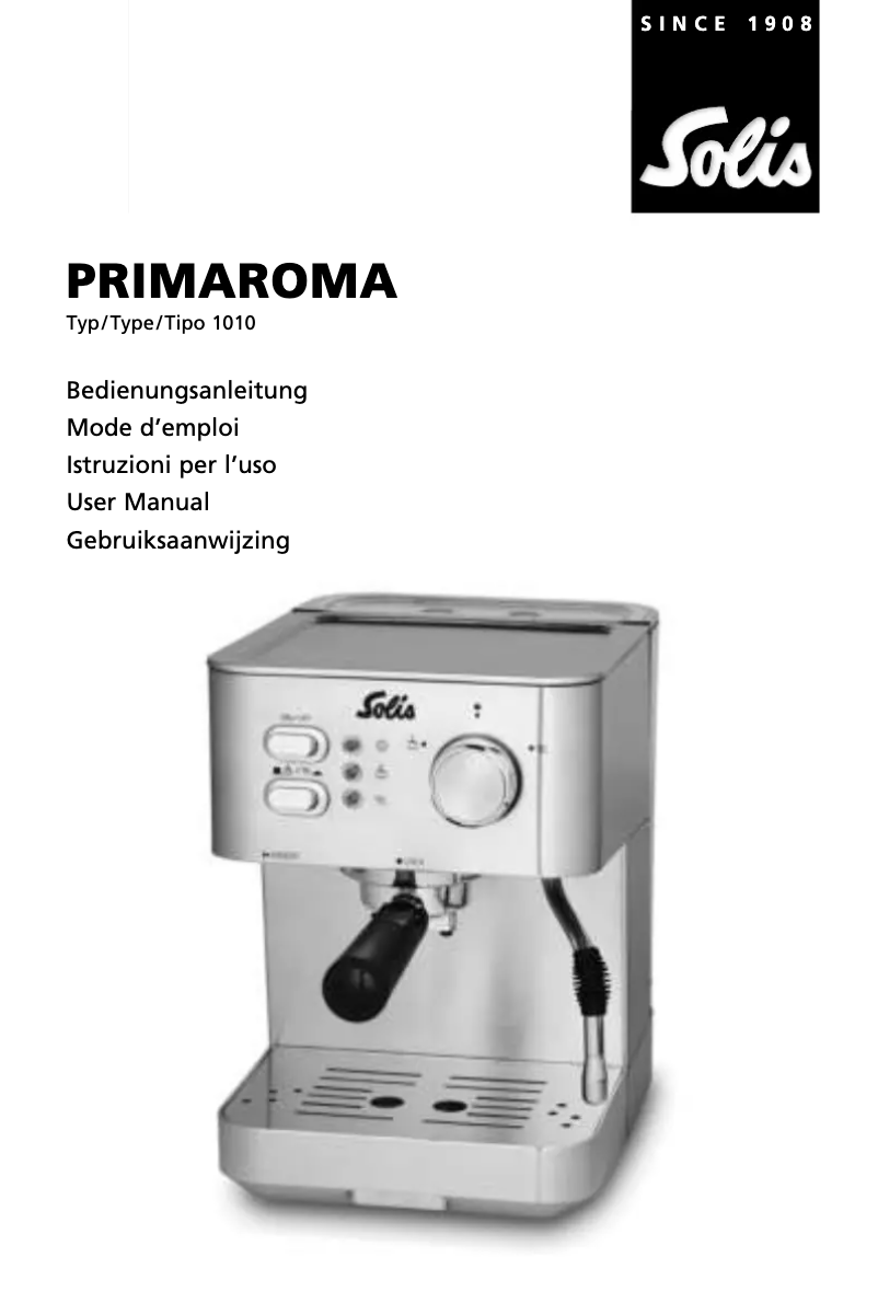Page n°1 - Manuel utilisateur Solis Primaroma 1010