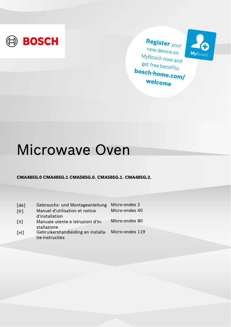 Page 1 de la notice Manuel utilisateur Bosch CMA585GB1