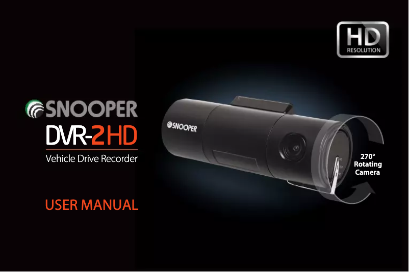 Page 1 de la notice Manuel utilisateur Snooper DVR-2HD