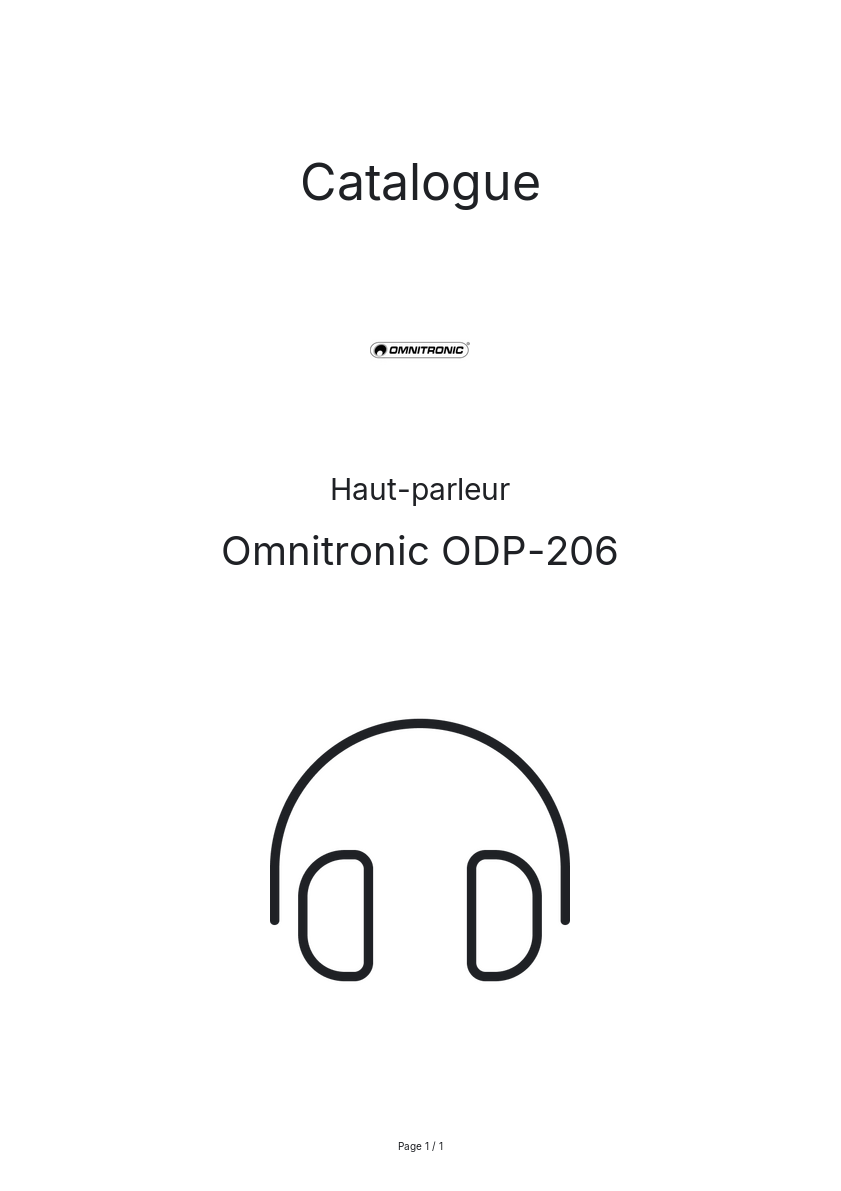Page n°1 - Catalogue Omnitronic ODP-206