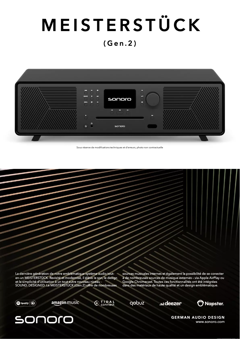 Page n°1 - Fiche technique Sonoro MAESTRO Quantum