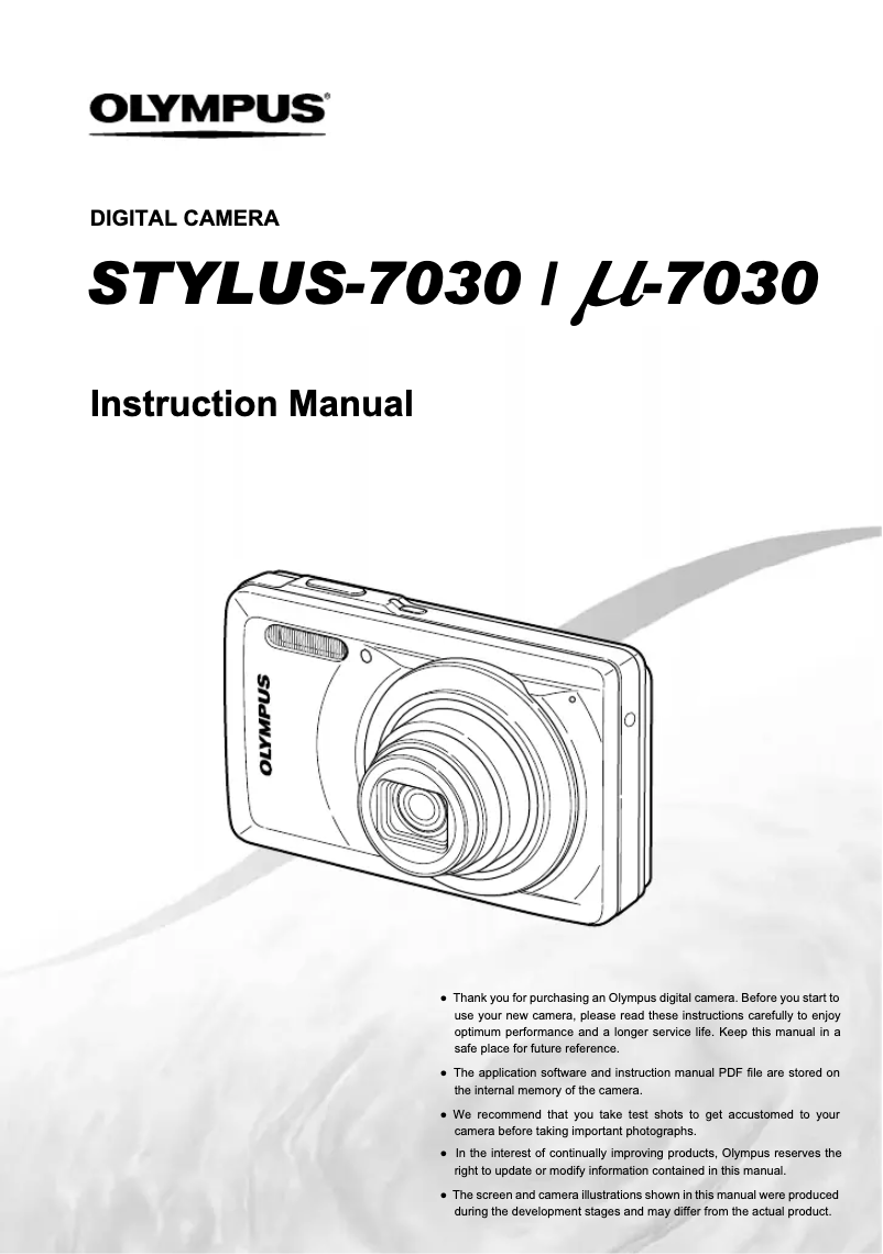 Image de la première page du manuel de l'appareil Stylus 7030