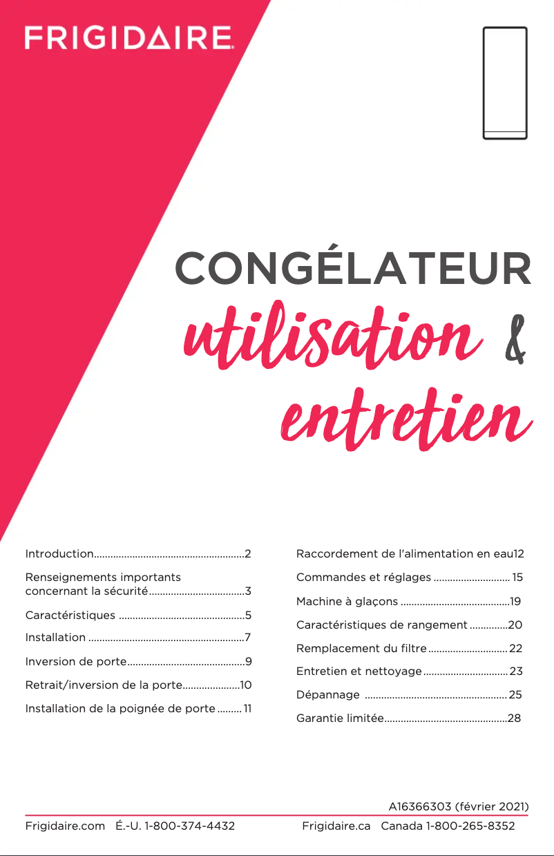 Image de la première page du manuel de l'appareil FPFU19F8RF