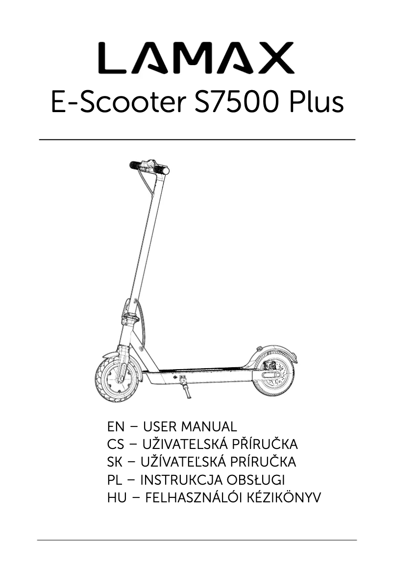 Page 1 de la notice Manuel utilisateur Lamax E-scooter S7500 Plus