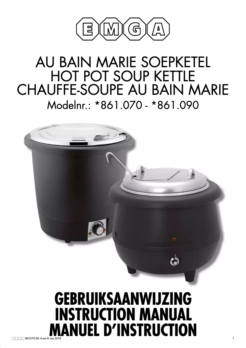 Page 1 de la notice Manuel utilisateur Emga 861070