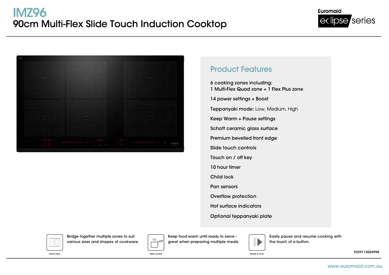 Página 1 del manual Ficha técnica Euromaid IMZ96