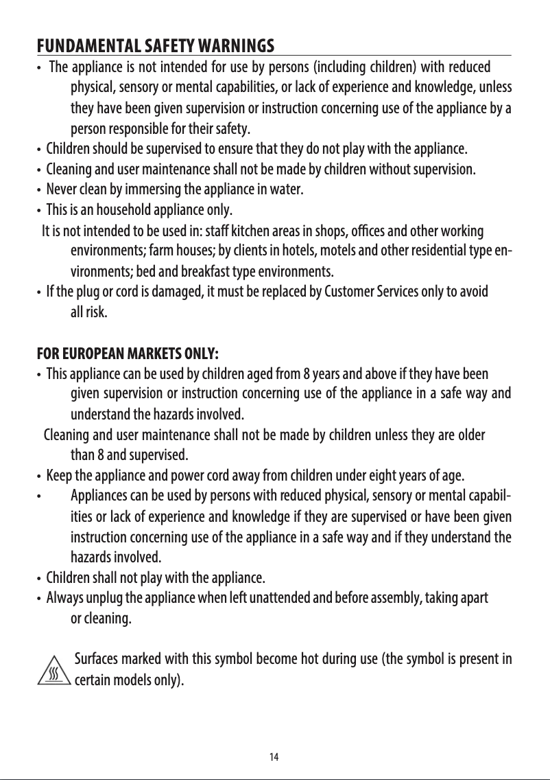 Page 1 de la notice Manuel utilisateur DeLonghi Avvolta Class KBAC3001.R