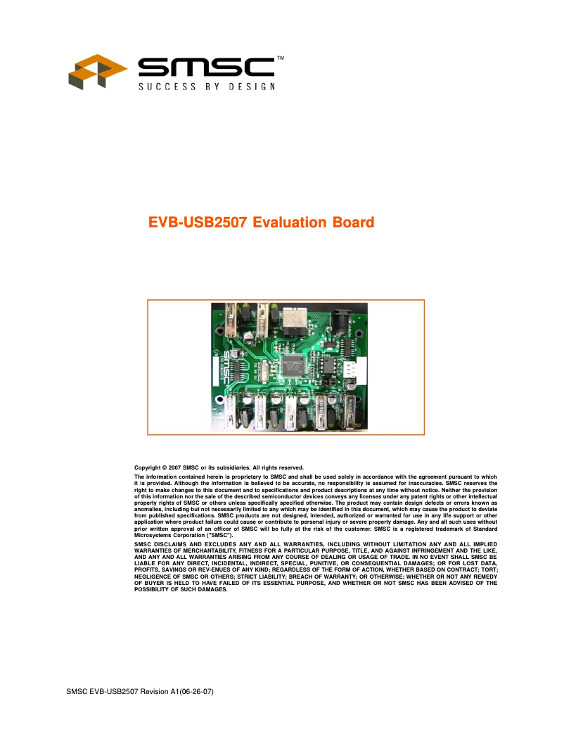 Page 1 de la notice Manuel utilisateur Microchip EVB-USB2507