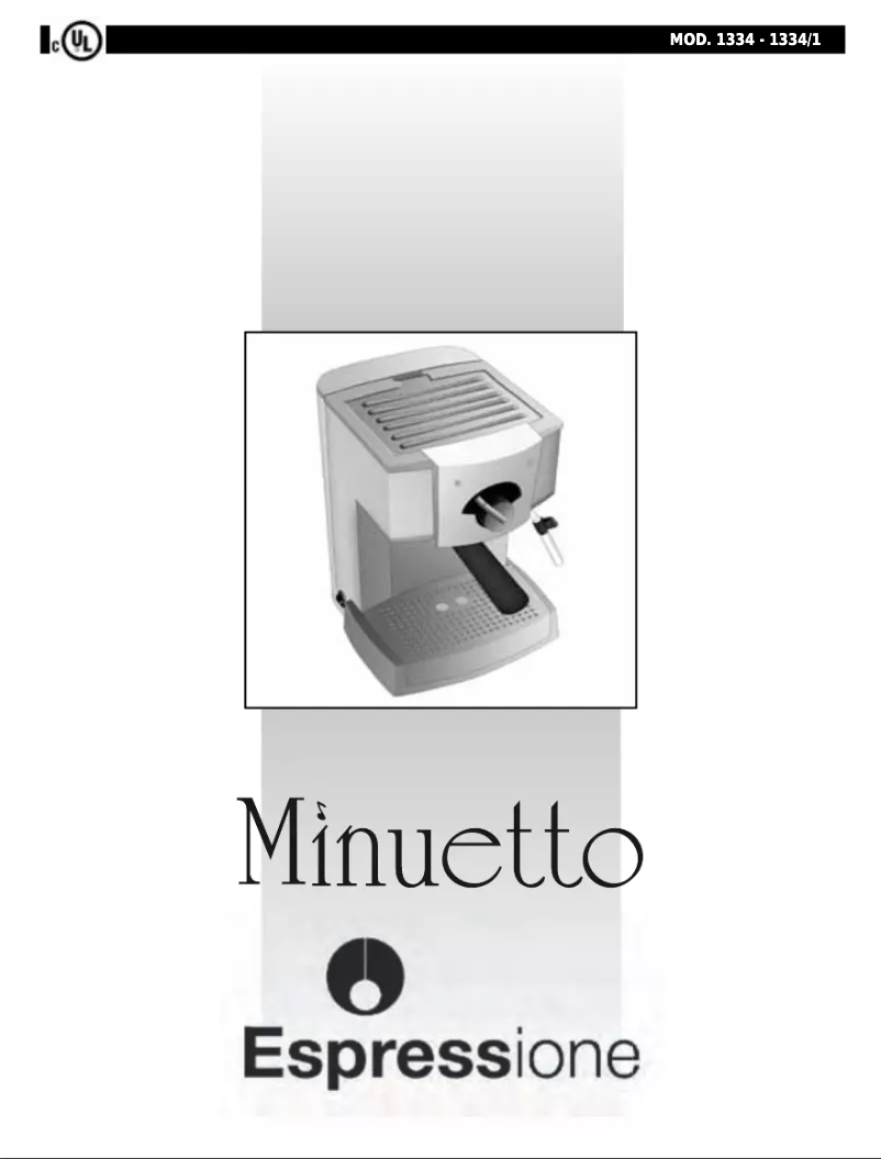 Page 1 de la notice Manuel utilisateur Espressione Cafe Minuetto 1334