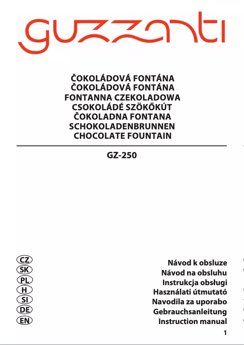 Page 1 de la notice Manuel utilisateur Guzzanti GZ-250