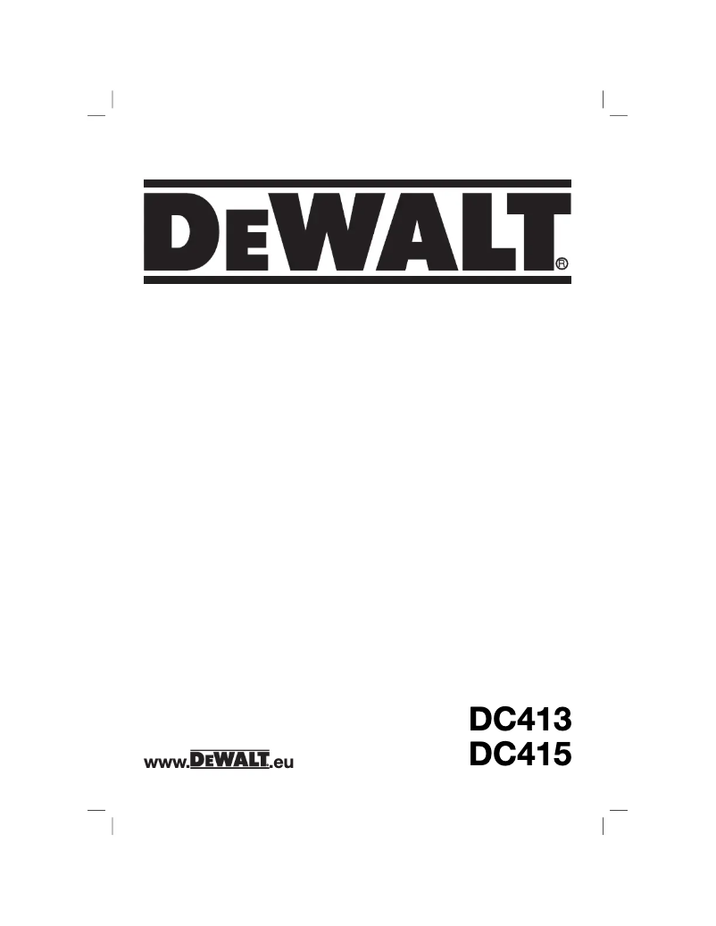 Page 1 de la notice Manuel utilisateur DeWalt DC415