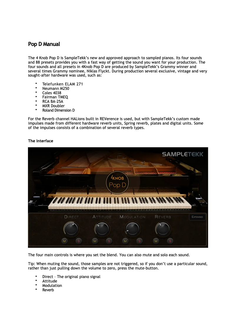 Page 1 de la notice Manuel utilisateur Steinberg 4Knob PopD