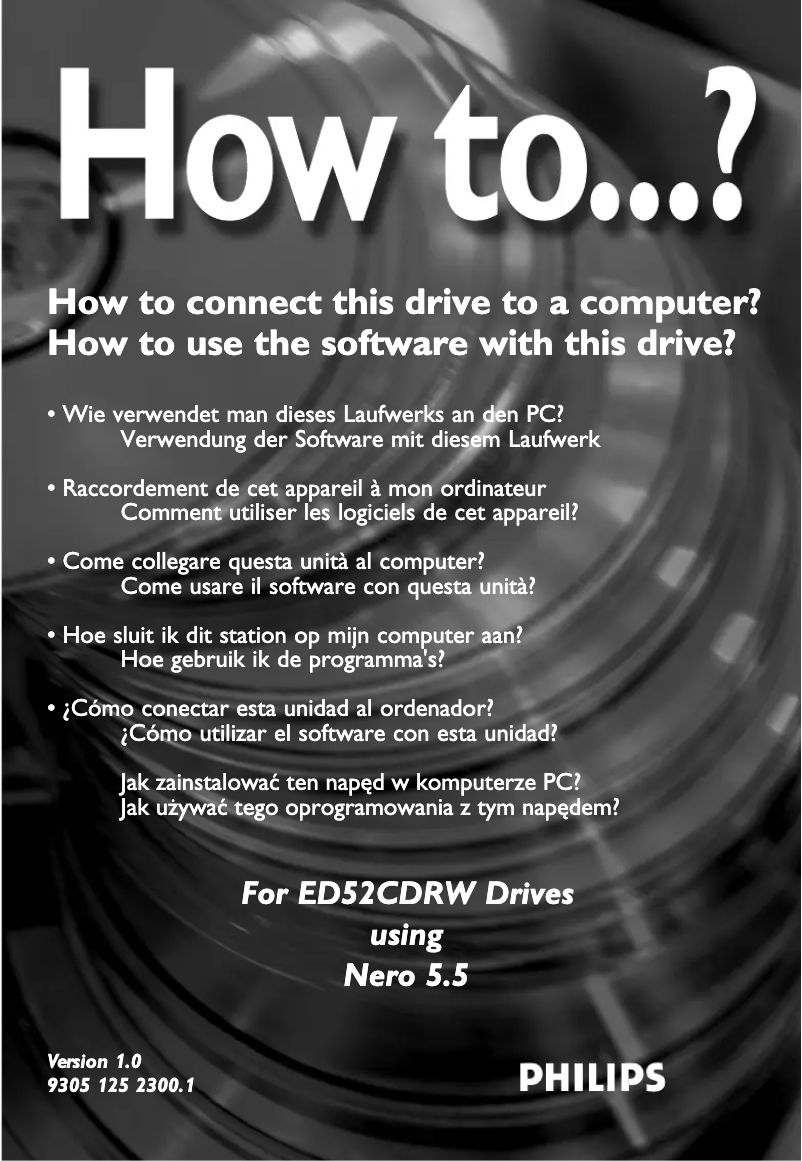 Page n°1 - Manuel utilisateur Philips CDRW 52X24X52X