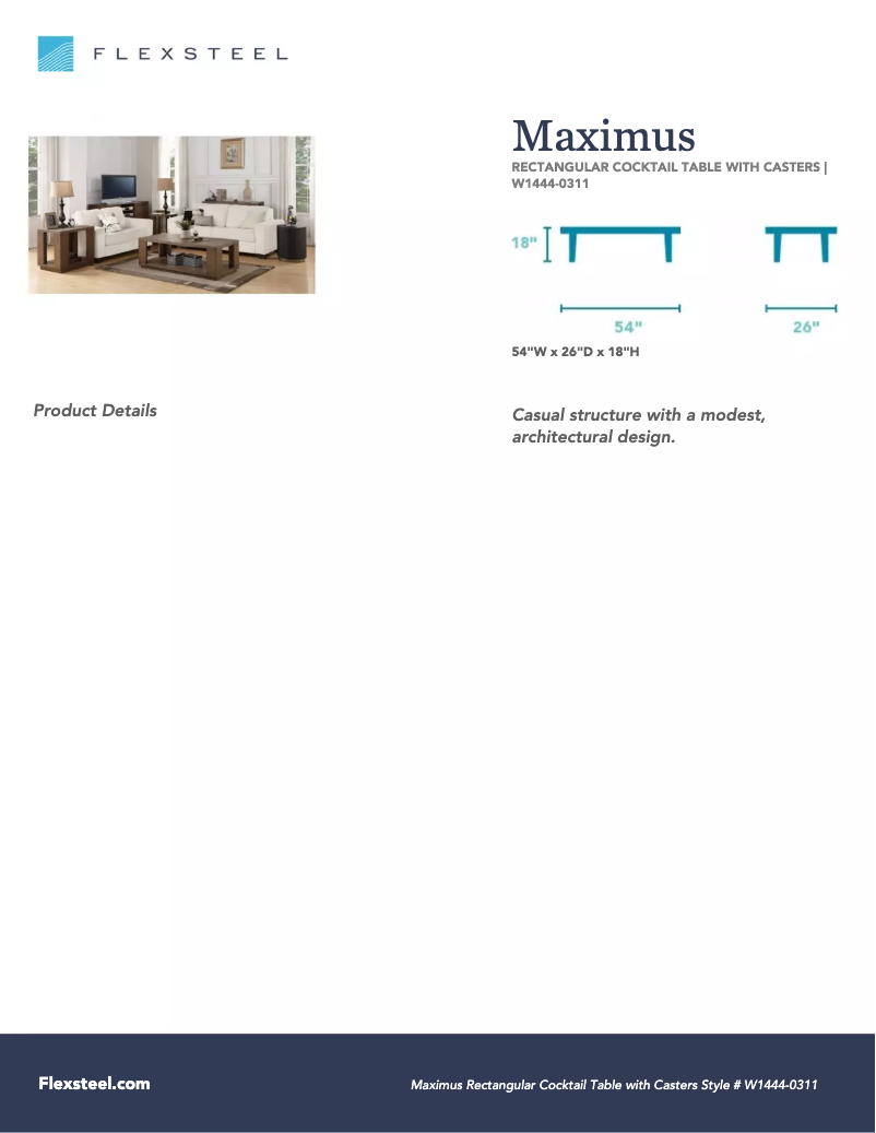 Page 1 de la notice Manuel utilisateur Flexsteel Maximus W1444-0311