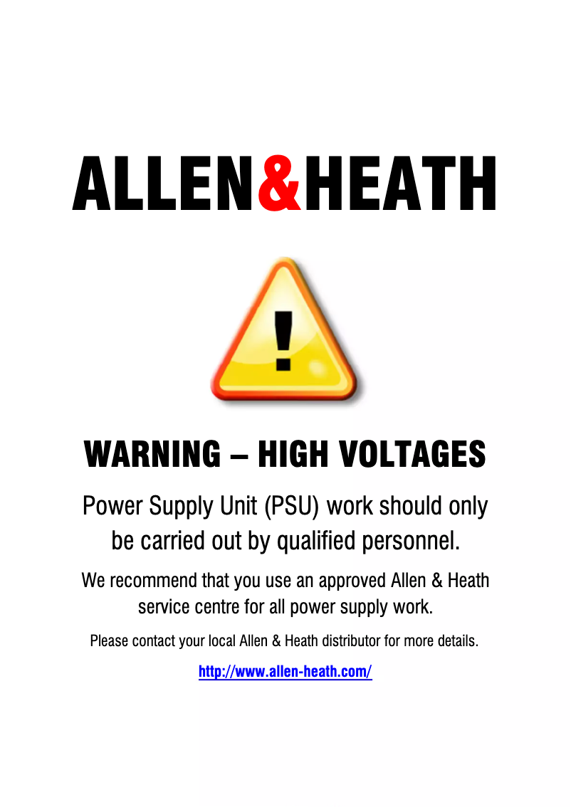 Page n°1 - Manuel utilisateur Allen & Heath RPS3