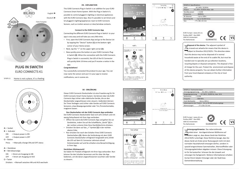 Image de la première page du manuel de l'appareil SF40PL11E