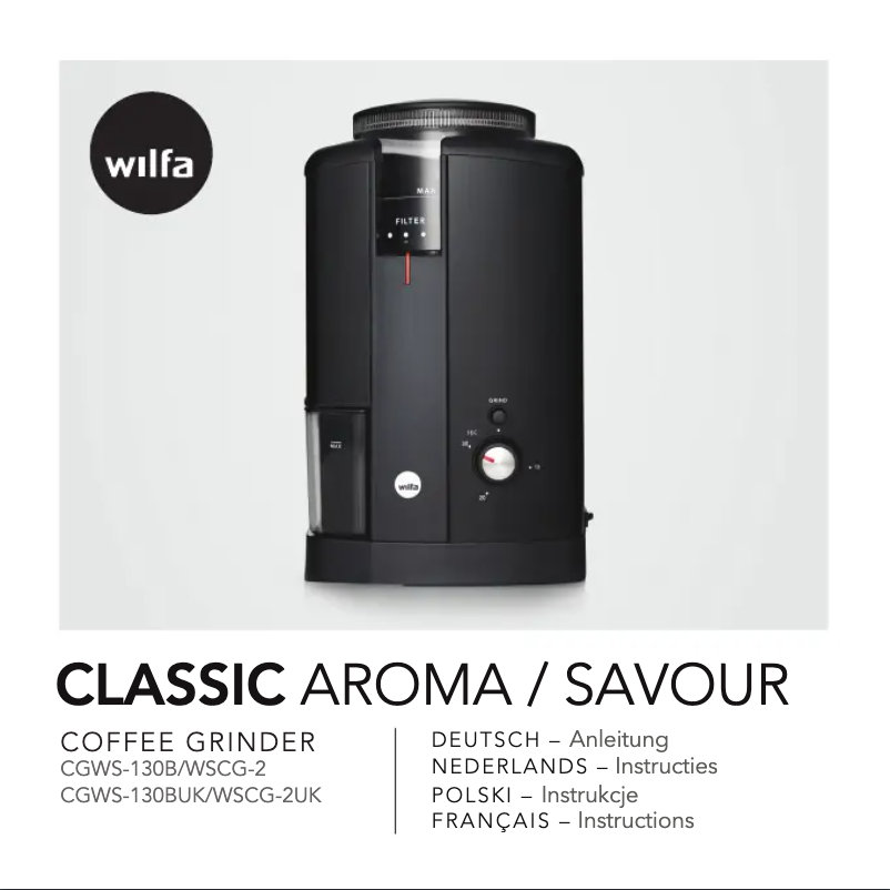 Page n°1 - Manuel utilisateur Wilfa Svart Nymalt WSCG-2