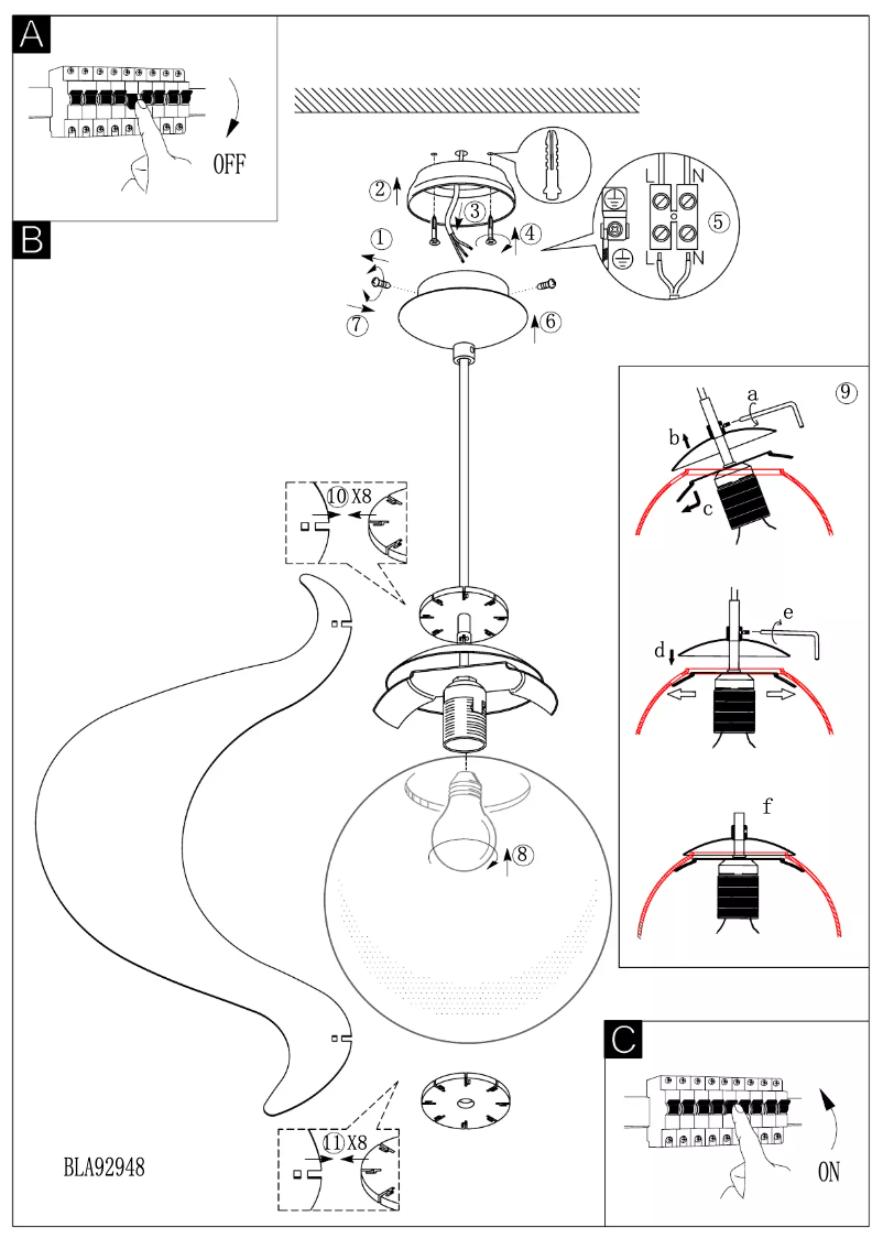 Page 1 de la notice Manuel utilisateur Eglo Tallego