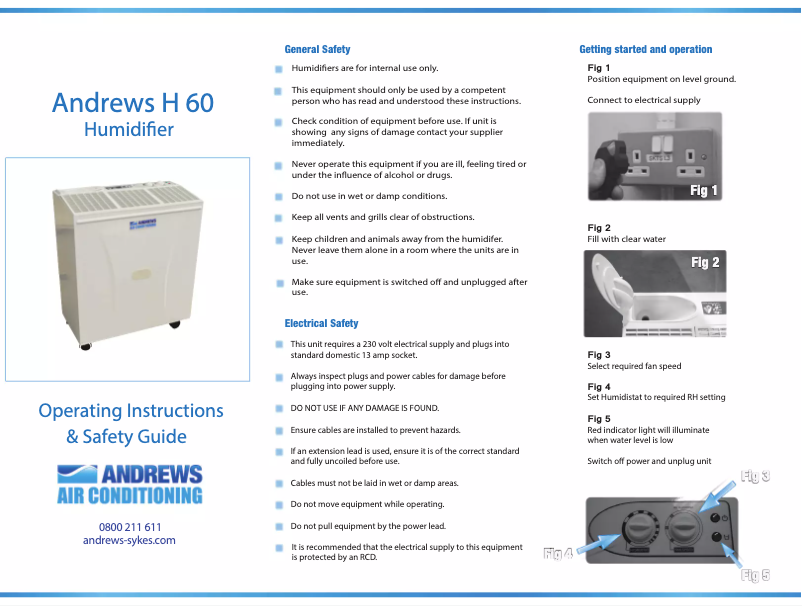 Page n°1 - Manuel utilisateur Andrews H60