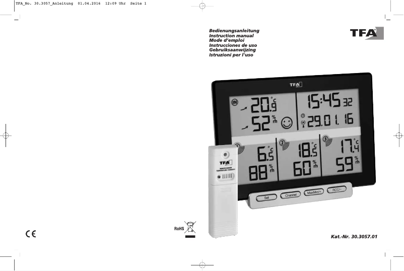 Page 1 de la notice Manuel utilisateur TFA 30.3057.01