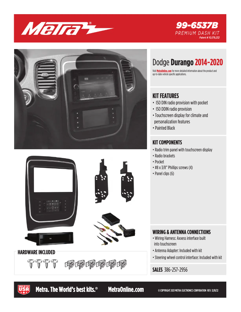 Page 1 de la notice Fiche technique AXESS 99-6537B