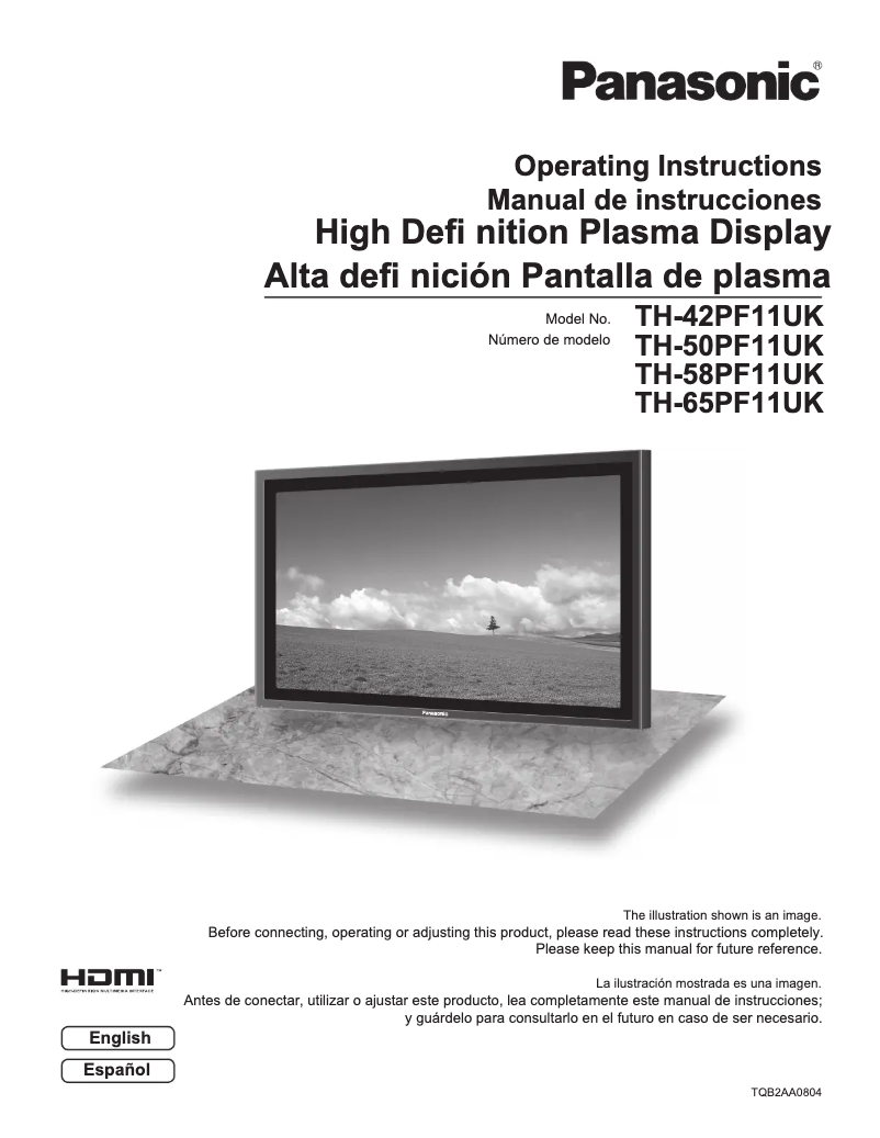 Page 1 de la notice Manuel utilisateur Panasonic TH-65PF11EKOL