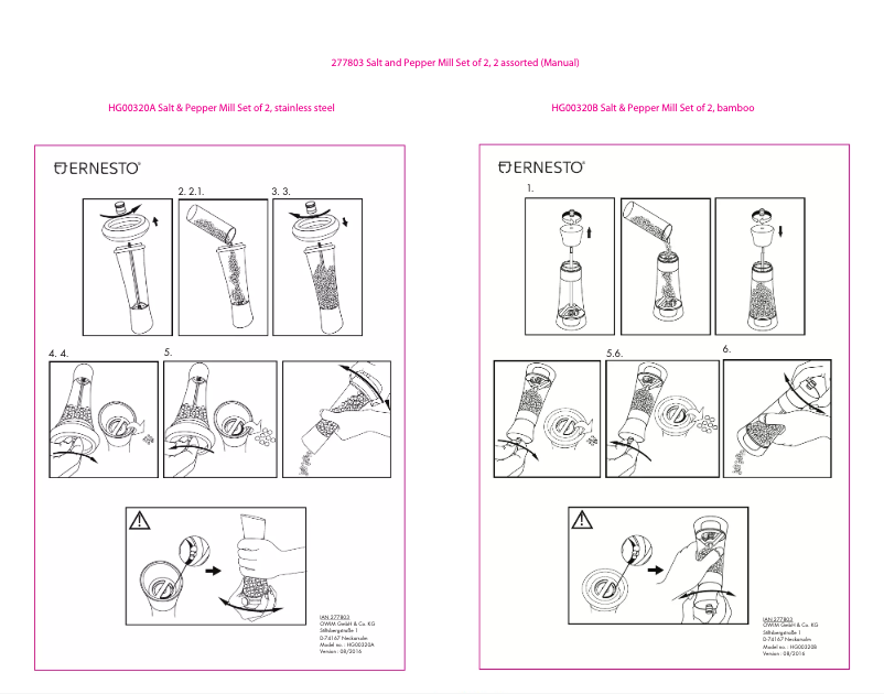Page n°1 - Manuel utilisateur Ernesto HG00320