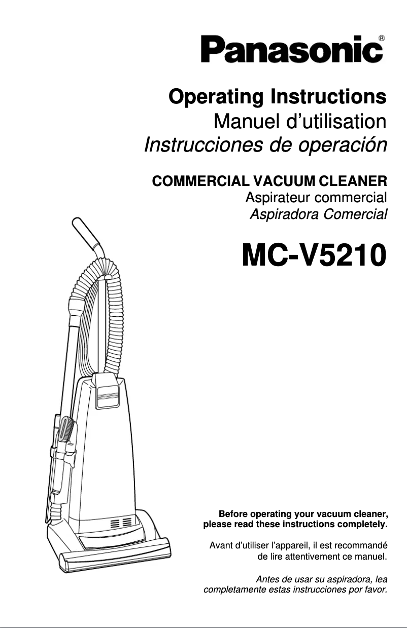 Image de la première page du manuel de l'appareil MC-V5210