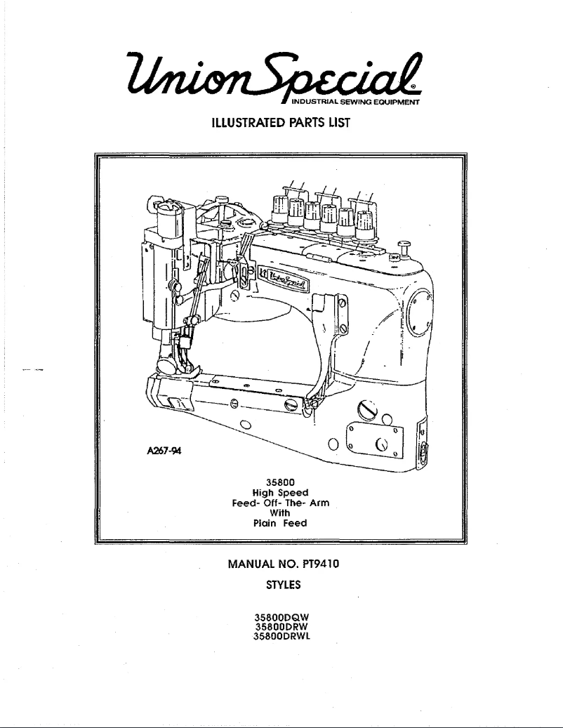 Page n°1 - Manuel utilisateur Union Special 35800DRWL