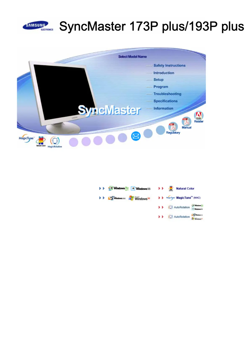 Image de la première page du manuel de l'appareil SyncMaster 193P PLUS