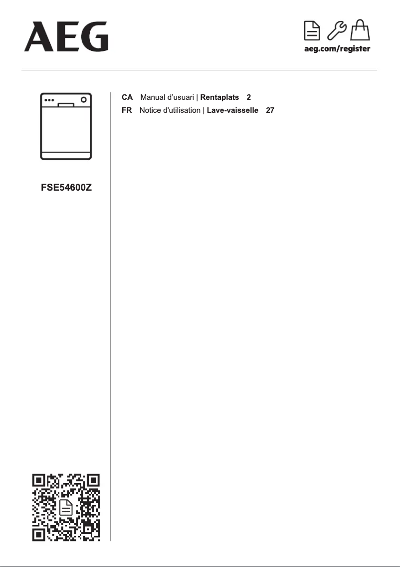 Page n°1 - Manuel utilisateur AEG FSE54600Z