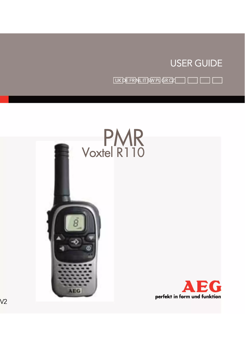 Image de la première page du manuel de l'appareil Voxtel R110