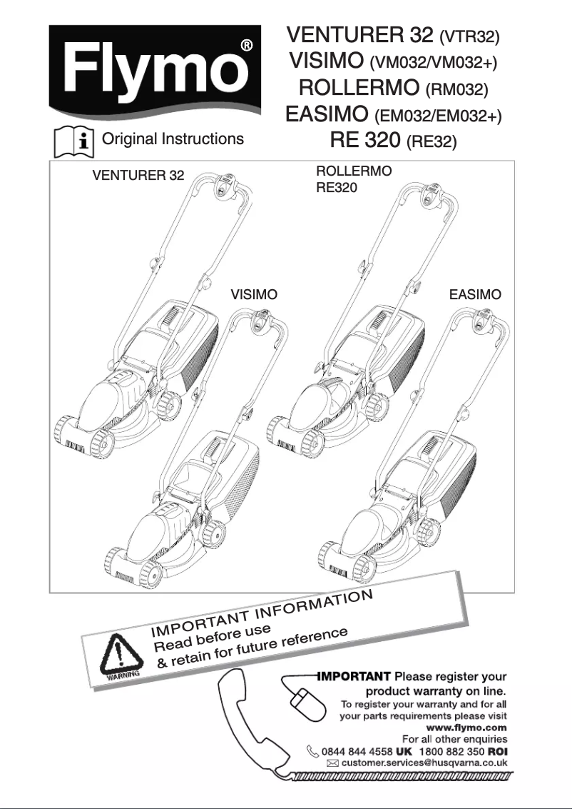 Page 1 de la notice Manuel utilisateur Flymo Rollermo RM032