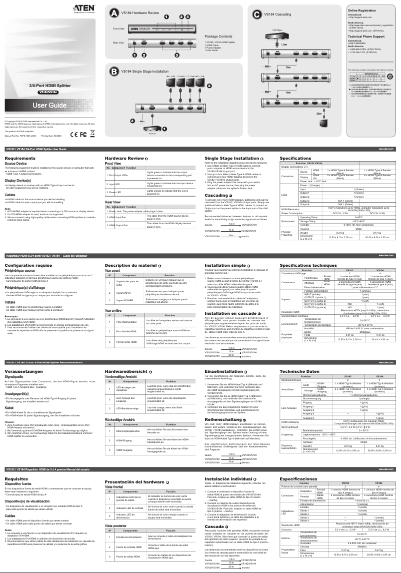 Page 1 of the manual User Manual ATen VS182