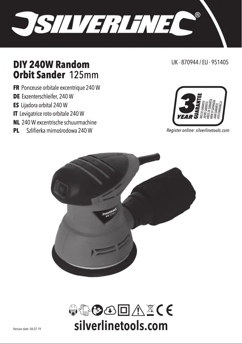 Page 1 de la notice Manuel utilisateur Silverline 870944