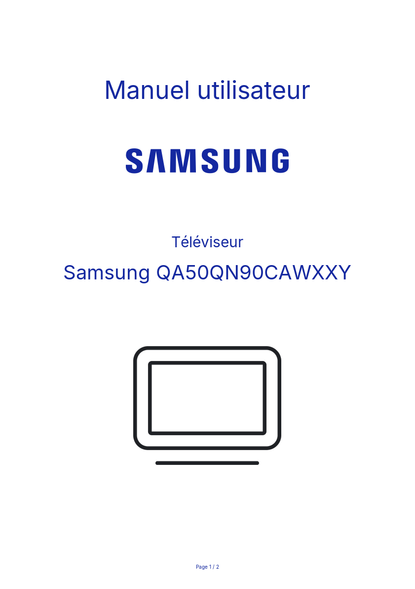 Page n°1 - Manuel utilisateur Samsung QA50QN90CAWXXY