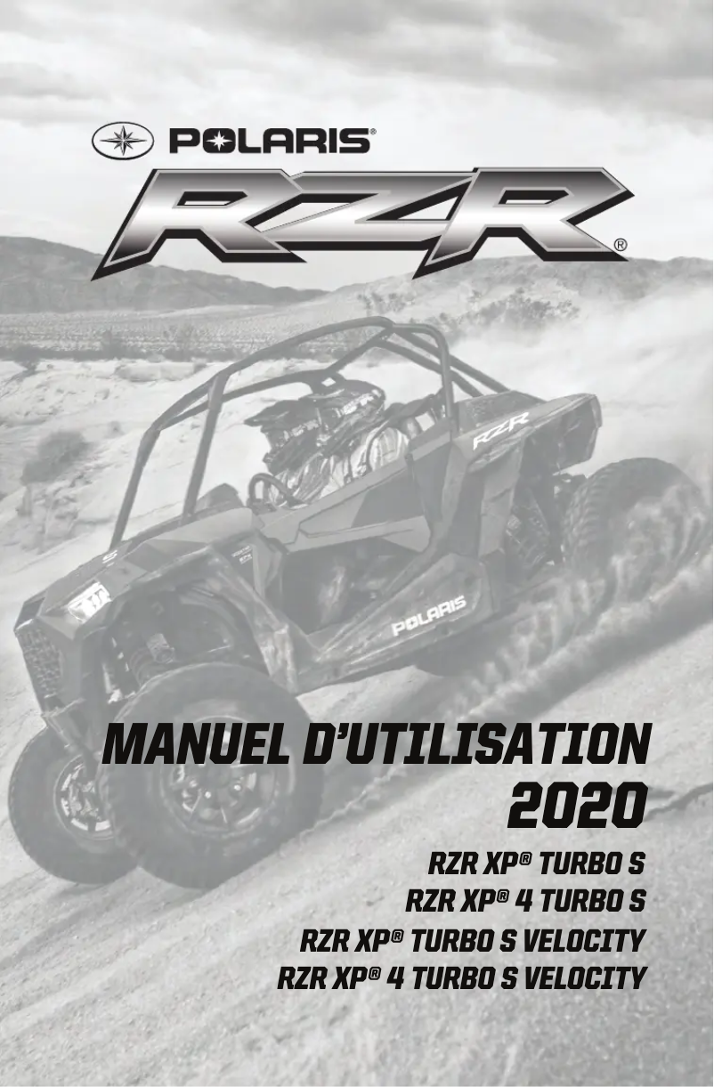 Page n°1 - Manuel utilisateur Polaris RZR XP 4 Turbo S Velocity (2020)