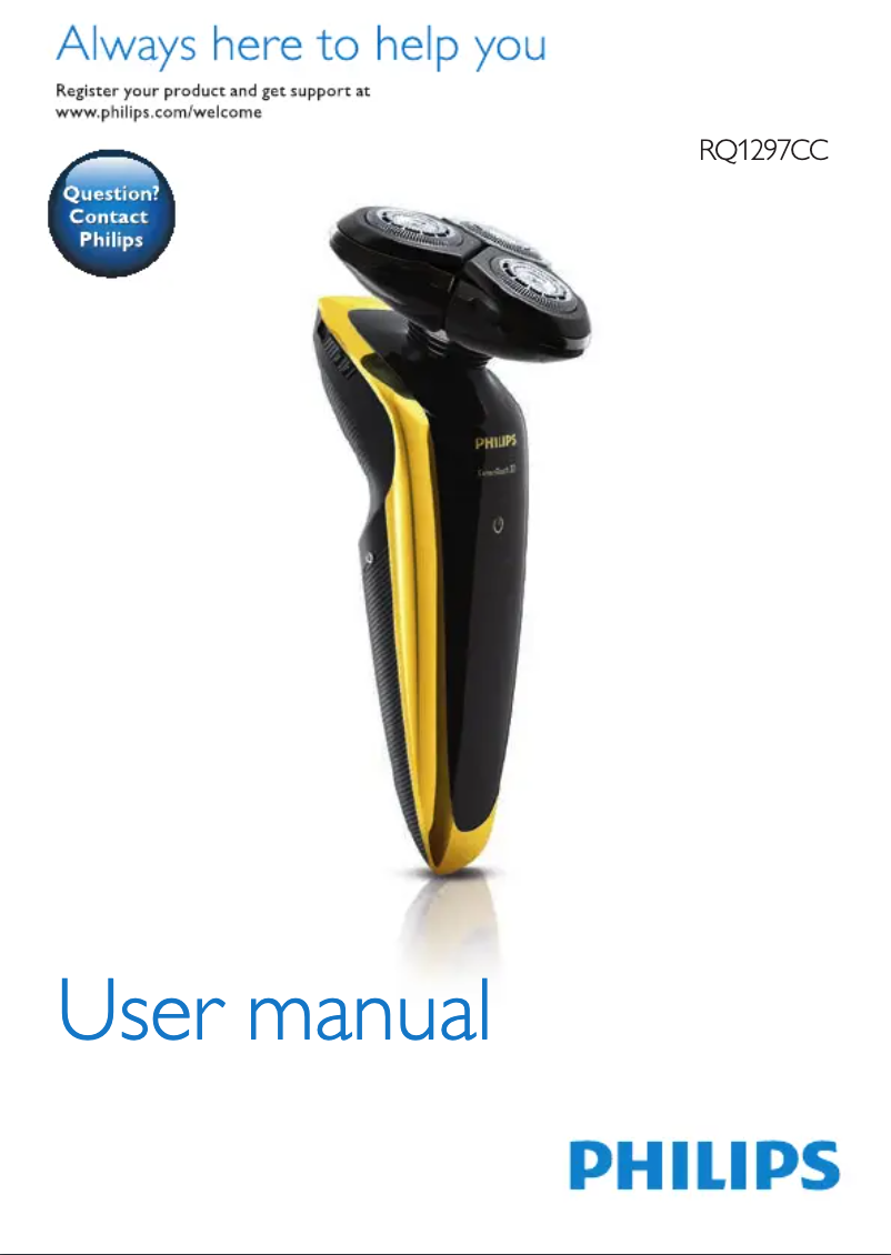 Image de la première page du manuel de l'appareil SensoTouch 3D RQ1297